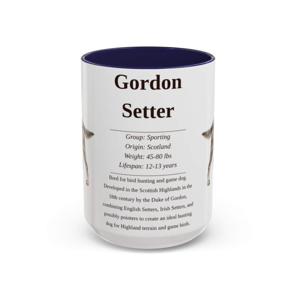 15oz Gordon Setter Mug, Navy, front view