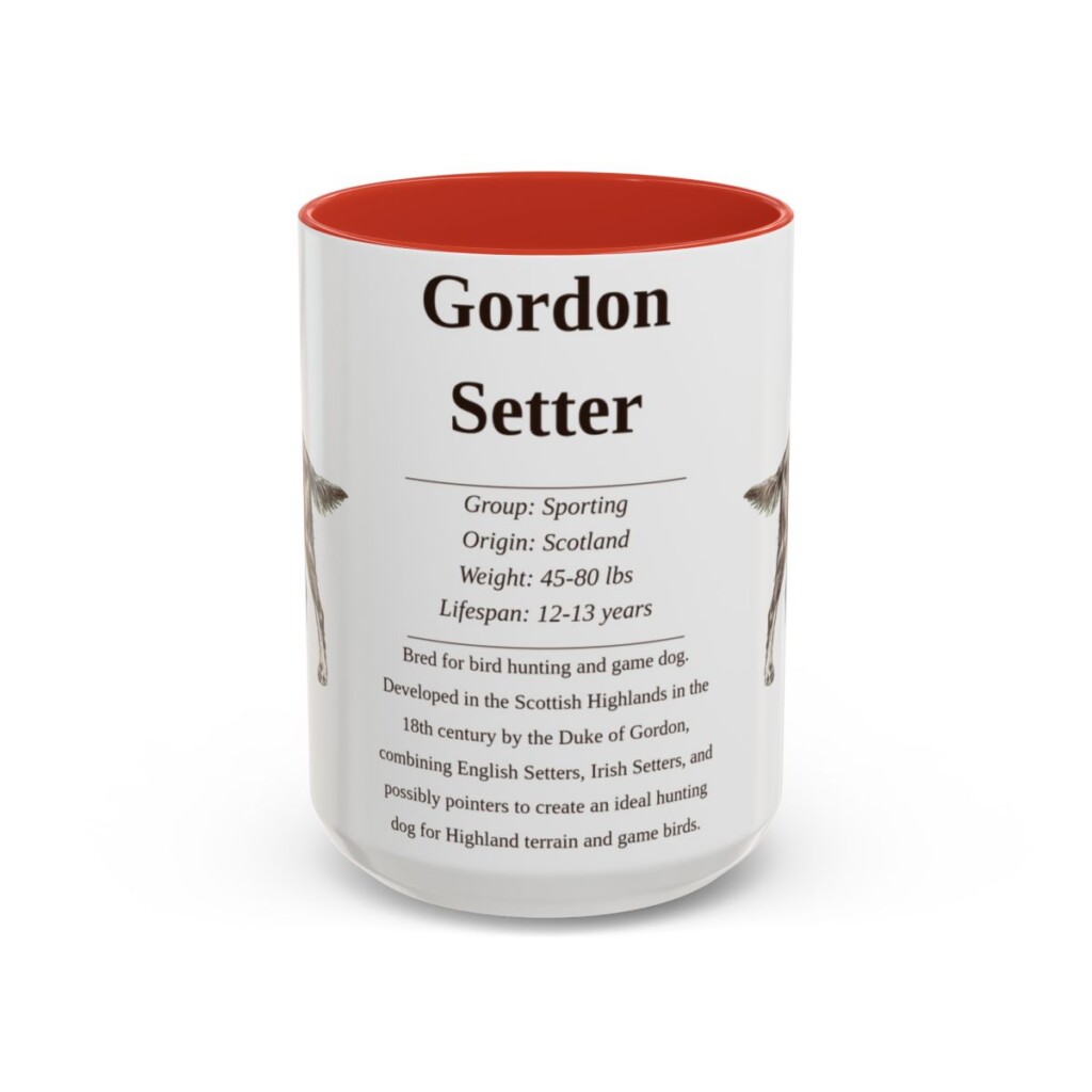 15oz Gordon Setter Mug, Red, front view