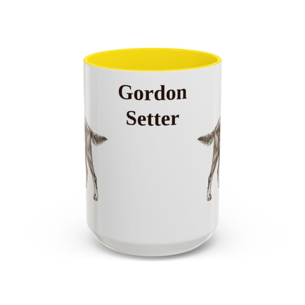 15oz Gordon Setter Mug, Yellow, front view