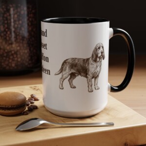 15oz Grand Basset Griffon Vendeen Mug, Black, lifestyle photo