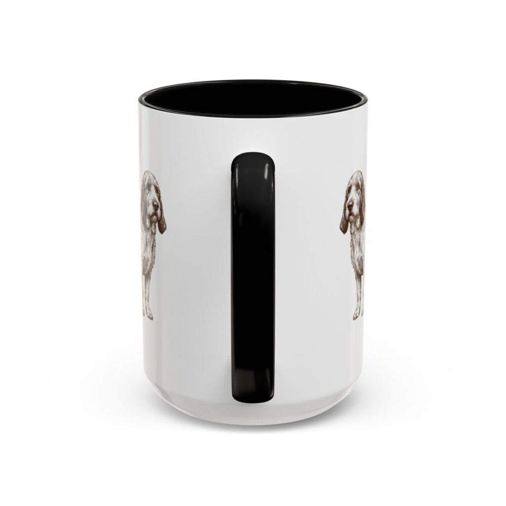 15oz Grand Basset Griffon Vendeen Dog Dad Mug, Black, back view