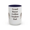 15oz Grand Basset Griffon Vendeen Dog Dad Mug, Navy, front view