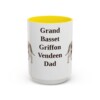 15oz Grand Basset Griffon Vendeen Dog Dad Mug, Yellow, front view