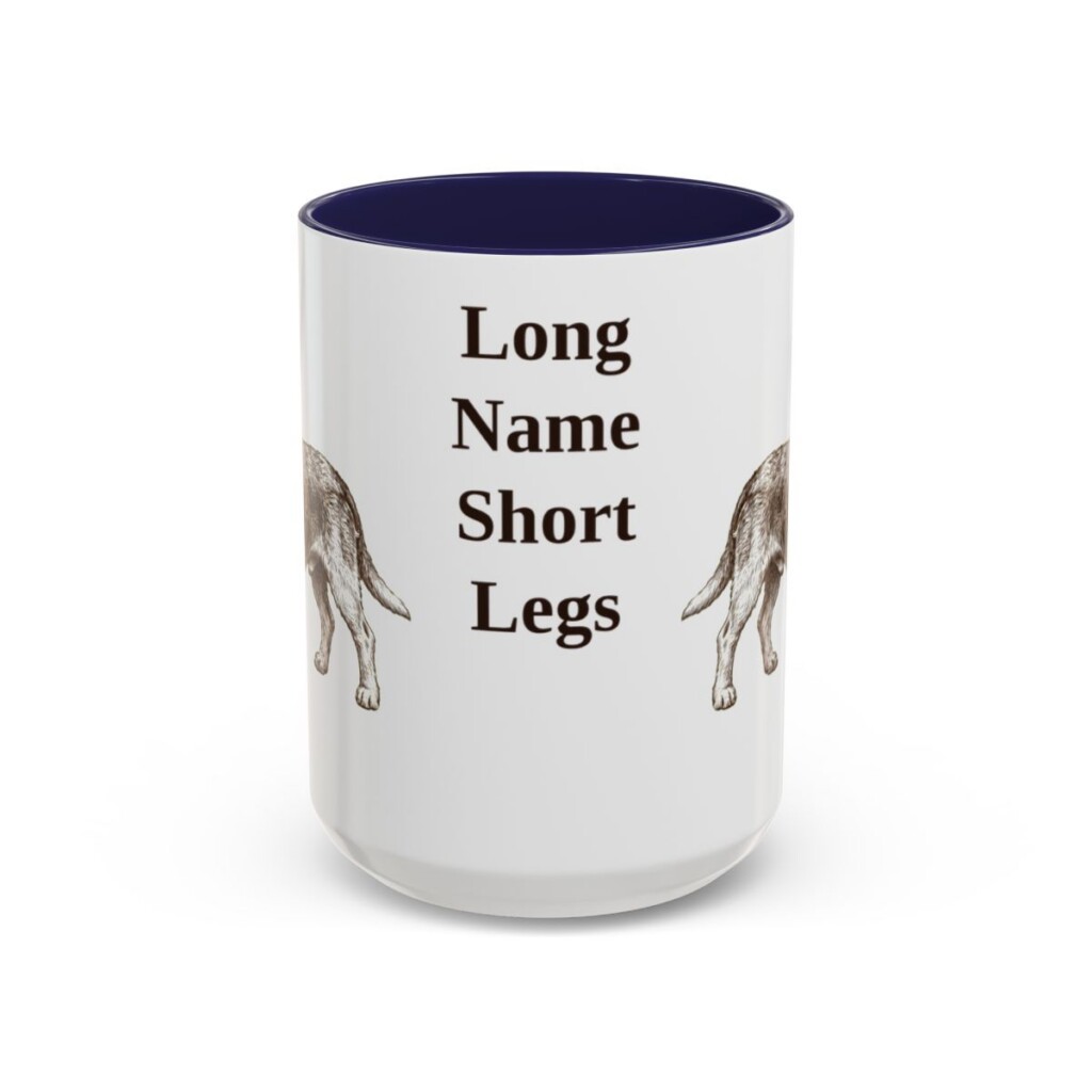 15oz-grand-basset-griffon-vendeen-mug-humor-navy 15oz Funny Grand Basset Griffon Vendeen Mug, Navy, front view