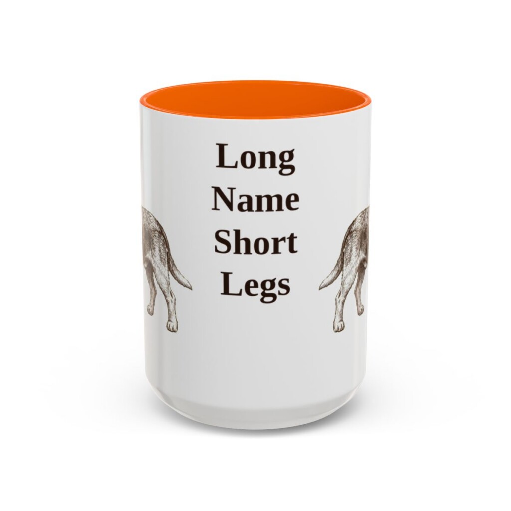 15oz-grand-basset-griffon-vendeen-mug-humor-orange 15oz Funny Grand Basset Griffon Vendeen Mug, Orange, front view