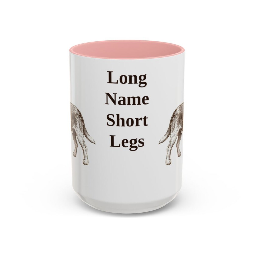 15oz-grand-basset-griffon-vendeen-mug-humor-pink 15oz Funny Grand Basset Griffon Vendeen Mug, Pink, front view
