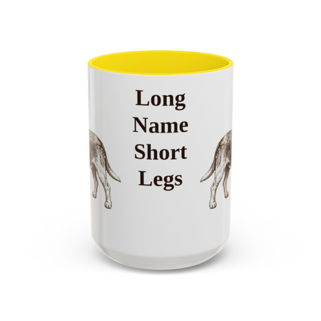 15oz-grand-basset-griffon-vendeen-mug-humor-yellow 15oz Funny Grand Basset Griffon Vendeen Mug, Yellow, front view