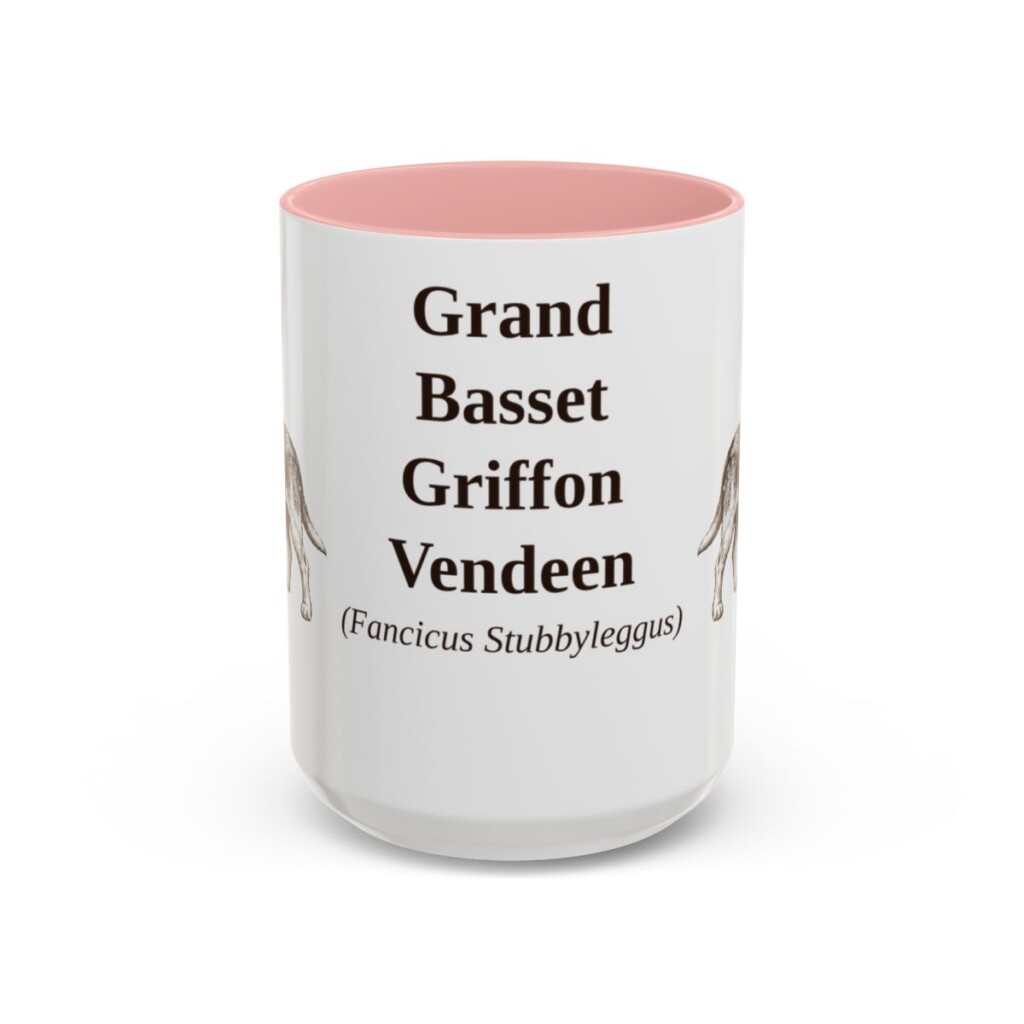 15oz-grand-basset-griffon-vendeen-mug-latin-pink 15oz Grand Basset Griffon Vendeen Latin Mug, Pink, front view
