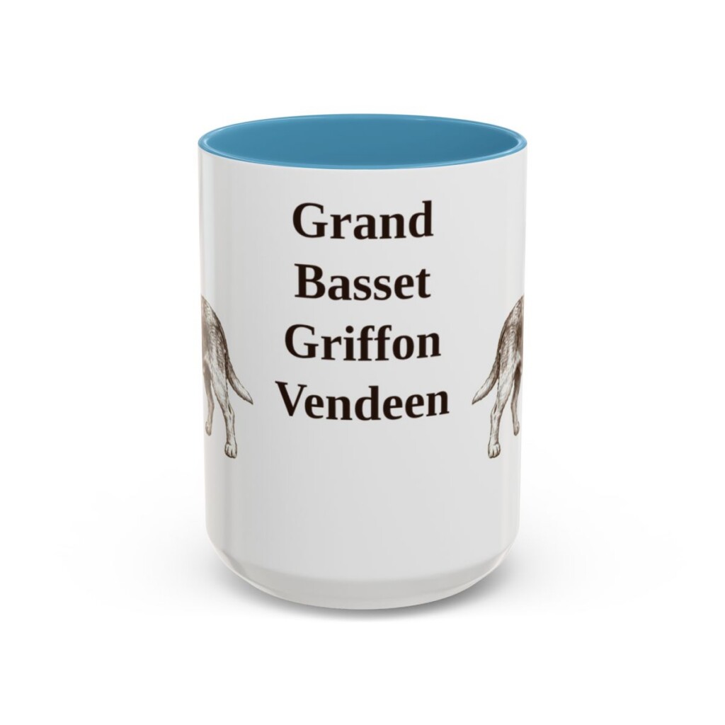 15oz-grand-basset-griffon-vendeen-mug-light-blue 15oz Grand Basset Griffon Vendeen Mug, Light Blue, front view