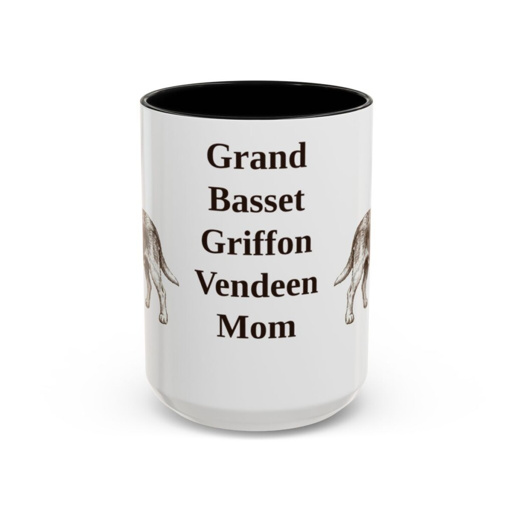 15oz Grand Basset Griffon Vendeen Dog Mom Mug, Black, front view