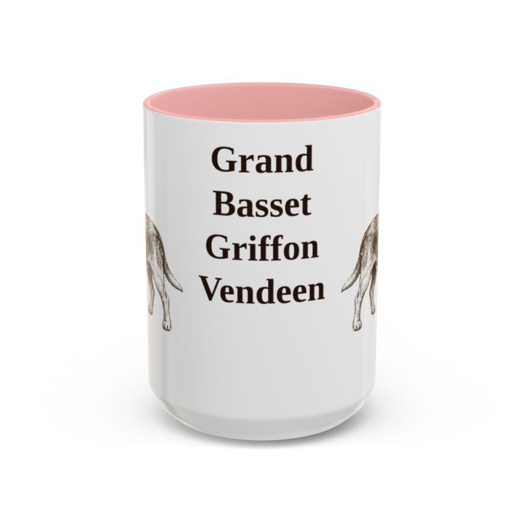 15oz-grand-basset-griffon-vendeen-mug-pink 15oz Grand Basset Griffon Vendeen Mug, Pink, front view