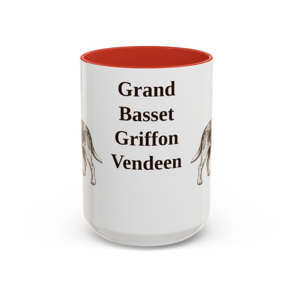 15oz-grand-basset-griffon-vendeen-mug-red 15oz Grand Basset Griffon Vendeen Mug, Red, front view