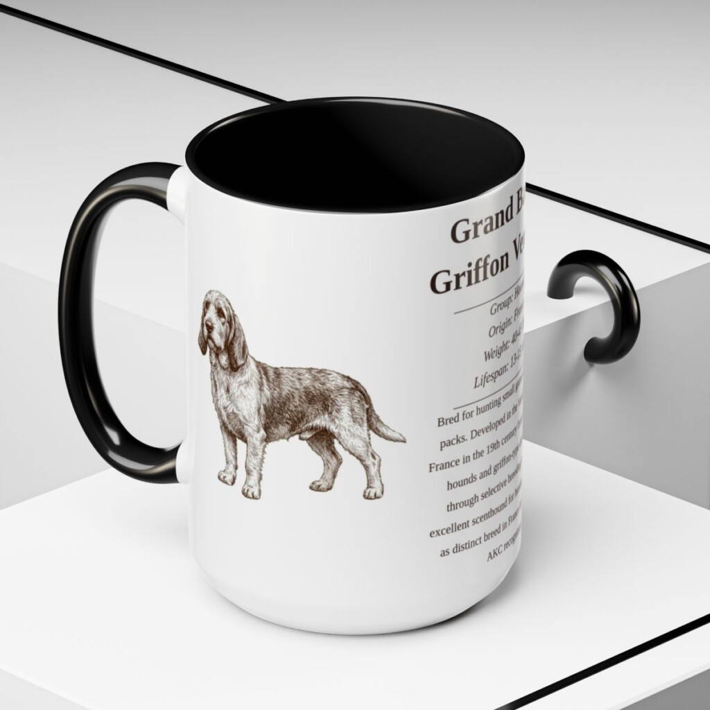 15oz Grand Basset Griffon Vendeen Mug, Black, lifestyle photo