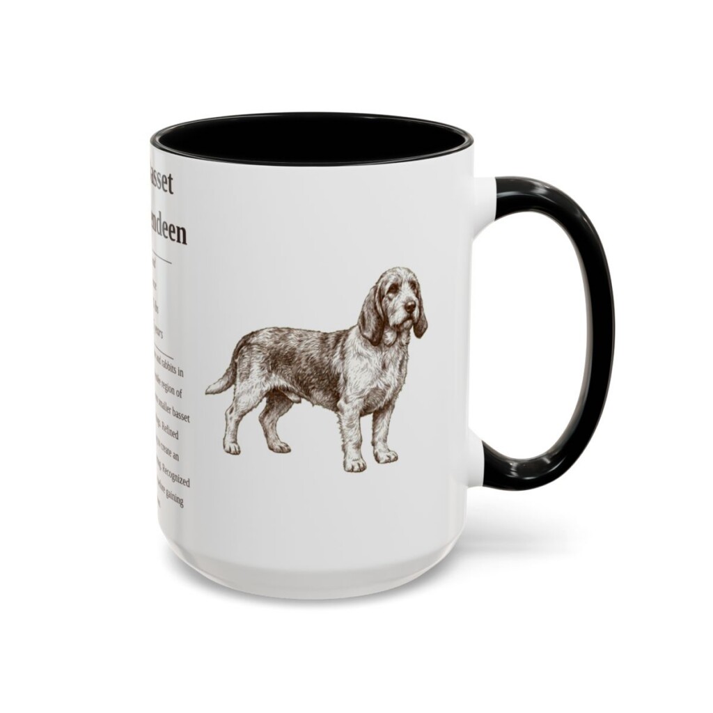 15oz Grand Basset Griffon Vendeen Mug, Black, right side view