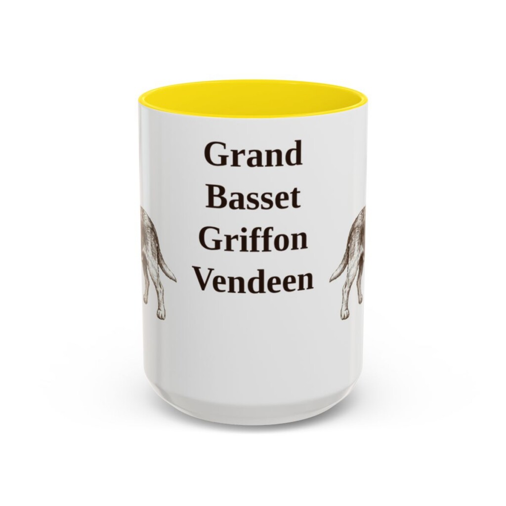 15oz-grand-basset-griffon-vendeen-mug-yellow 15oz Grand Basset Griffon Vendeen Mug, Yellow, front view