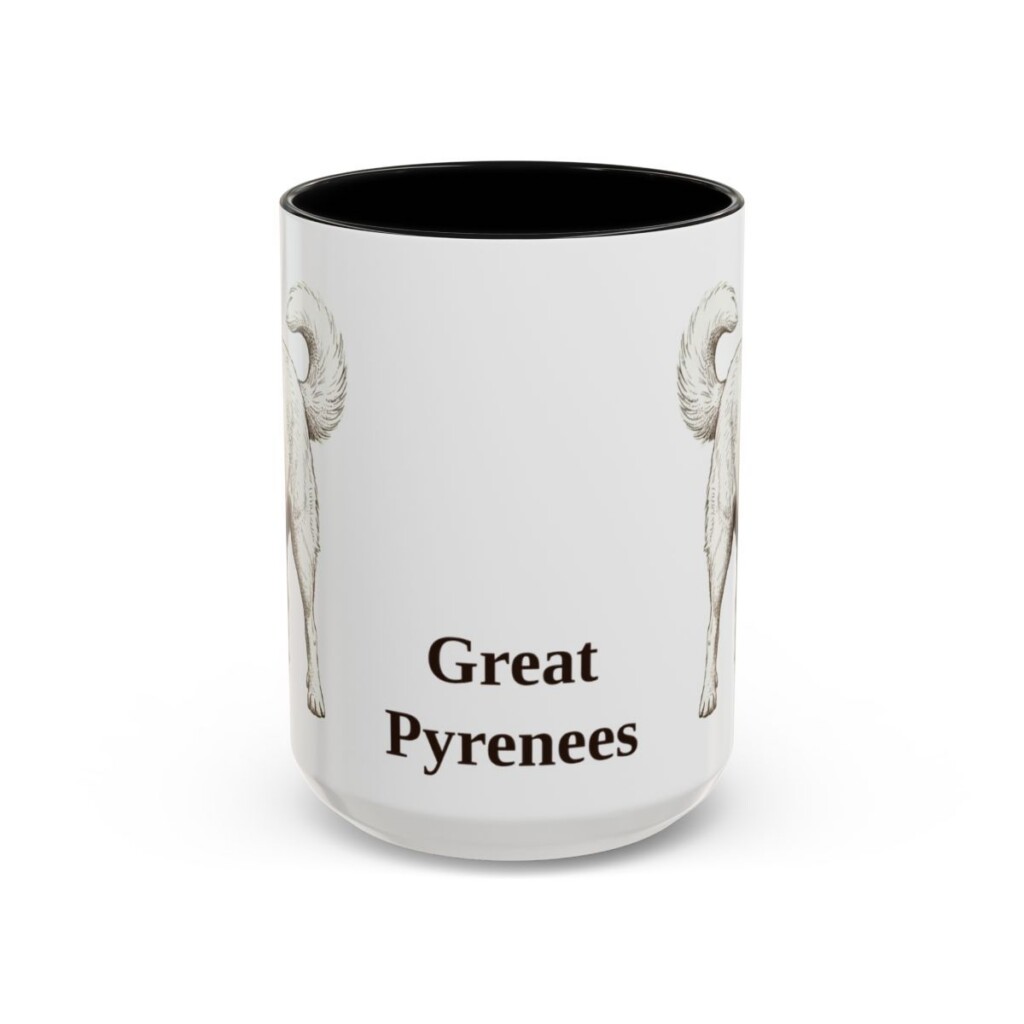 15oz-great-pyrenees-mug-black-front 15oz Great Pyrenees Mug, Black, front view