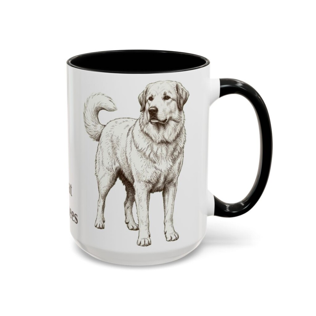 15oz-great-pyrenees-mug-black-right 15oz Great Pyrenees Mug, Black, right side view