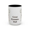 15oz Great Pyrenees Dog Dad Mug, Black, front view