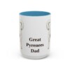 15oz Great Pyrenees Dog Dad Mug, Light Blue, front view