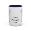 15oz Great Pyrenees Dog Dad Mug, Navy, front view