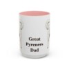 15oz Great Pyrenees Dog Dad Mug, Pink, front view