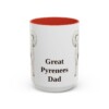 15oz Great Pyrenees Dog Dad Mug, Red, front view