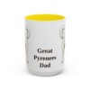 15oz Great Pyrenees Dog Dad Mug, Yellow, front view