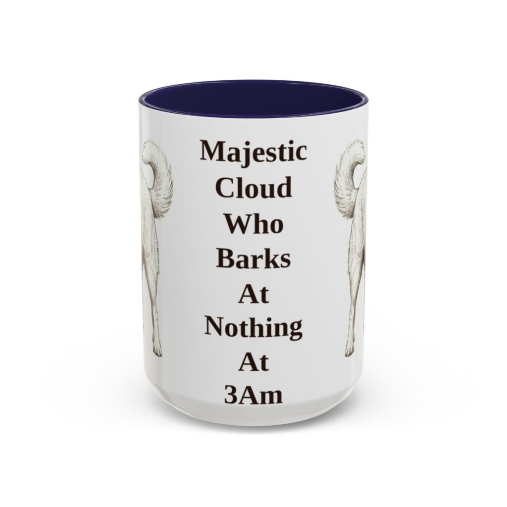 15oz-great-pyrenees-mug-humor-navy 15oz Funny Great Pyrenees Mug, Navy, front view