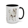 15oz Great Pyrenees Latin Mug, Black, right side view