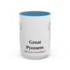 15oz Great Pyrenees Latin Mug, Light Blue, front view