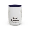 15oz Great Pyrenees Latin Mug, Navy, front view