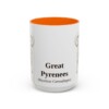 15oz Great Pyrenees Latin Mug, Orange, front view