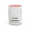 15oz Great Pyrenees Latin Mug, Pink, front view