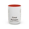 15oz Great Pyrenees Latin Mug, Red, front view