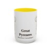 15oz Great Pyrenees Latin Mug, Yellow, front view