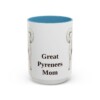 15oz Great Pyrenees Dog Mom Mug, Light Blue, front view