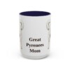 15oz Great Pyrenees Dog Mom Mug, Navy, front view