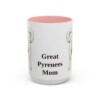 15oz Great Pyrenees Dog Mom Mug, Pink, front view