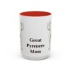 15oz Great Pyrenees Dog Mom Mug, Red, front view