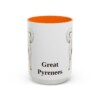 15oz-great-pyrenees-mug-orange 15oz Great Pyrenees Mug, Orange, front view