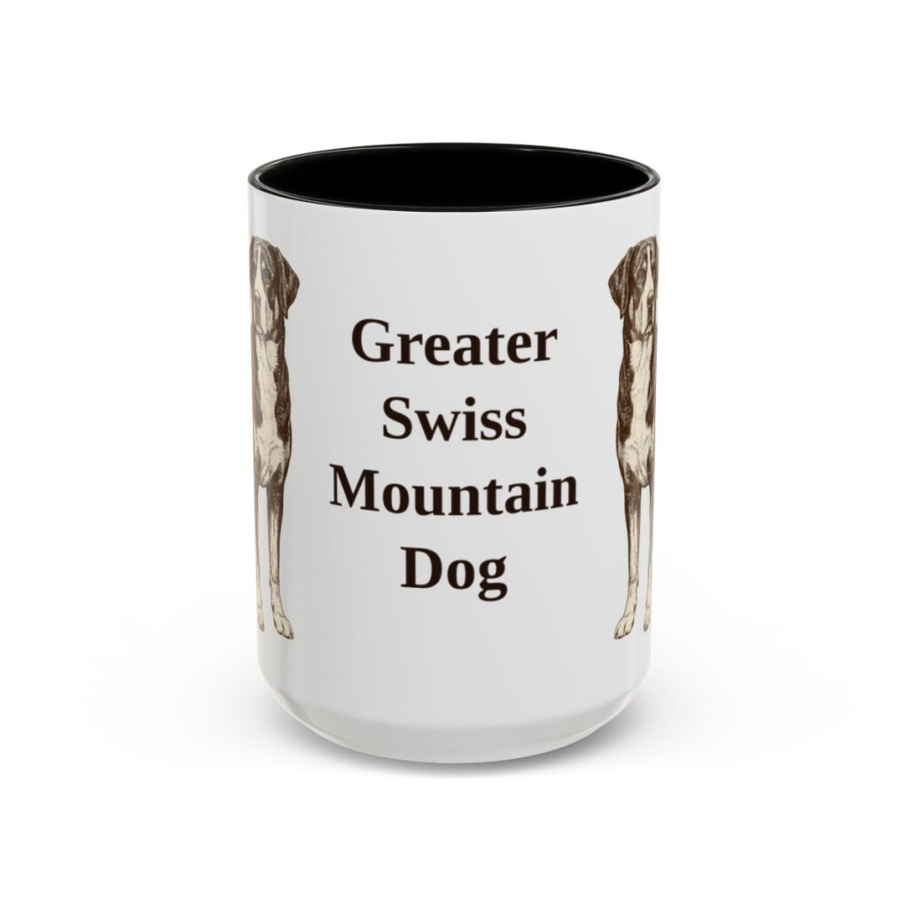 15oz-greater-swiss-mountain-dog-mug-black-front 15oz Greater Swiss Mountain Dog Mug, Black, front view