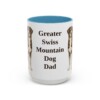 15oz Greater Swiss Mountain Dog Dog Dad Mug, Light Blue, front view