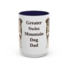 15oz Greater Swiss Mountain Dog Dog Dad Mug, Navy, front view