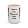 15oz Greater Swiss Mountain Dog Dog Dad Mug, Pink, front view