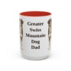 15oz Greater Swiss Mountain Dog Dog Dad Mug, Red, front view