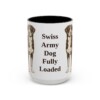 15oz Funny Greater Swiss Mountain Dog Mug, Black, front view