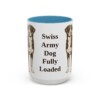 15oz Funny Greater Swiss Mountain Dog Mug, Light Blue, front view