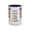 15oz Funny Greater Swiss Mountain Dog Mug, Navy, front view