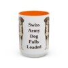 15oz Funny Greater Swiss Mountain Dog Mug, Orange, front view