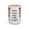 15oz Funny Greater Swiss Mountain Dog Mug, Pink, front view